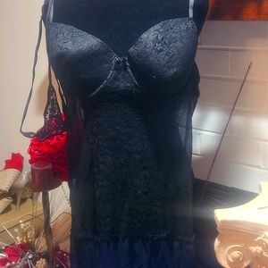 Black teddy with thongs/